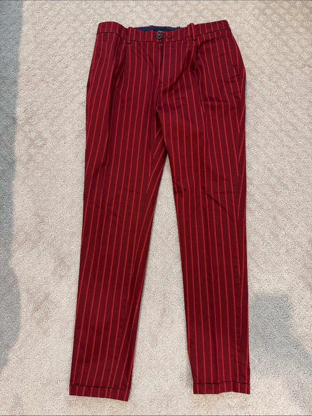 Scotch & Soda Red Pinstripe Men's Dress Pants